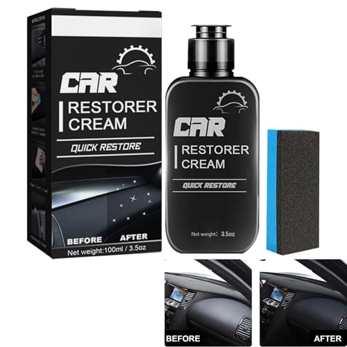Restaurador de Plasticos, Reparador y Renovador Plástico, Caucho y Cuero para Interior y Exterior, Impermeable & Protección UV, 100ml con Toalla + 1 Esponjas