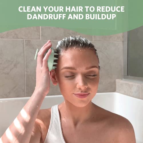 Sndyi Scalp Massager Shampoo Brush, Scalp Scrubber For Dandruff Removal, Scalp Massager For Hair Growth, Soft Silicone Hair Scrubber/Exfoliator Brush, Wet Dry Scalp Brush For Shower, Green #TOP4