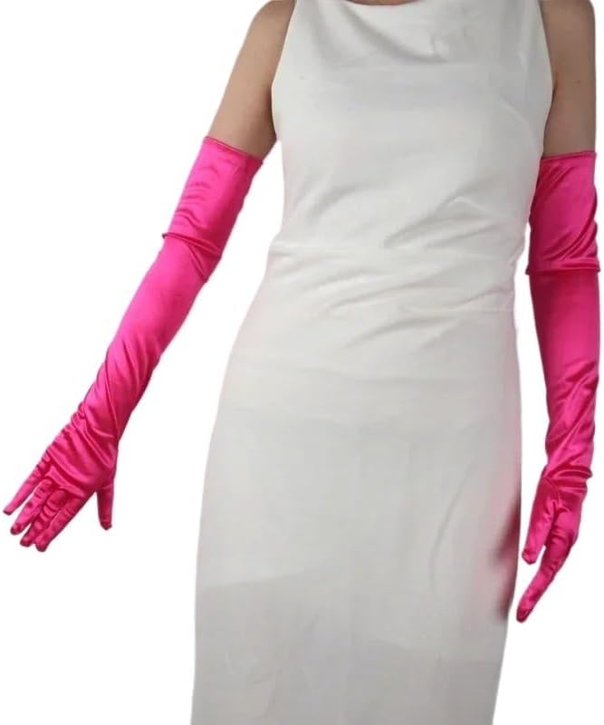 Long Elbow Satin Gloves 5pairs 55CM Ceremonial Satin Long Stage Performance Multicolor Women Gloves