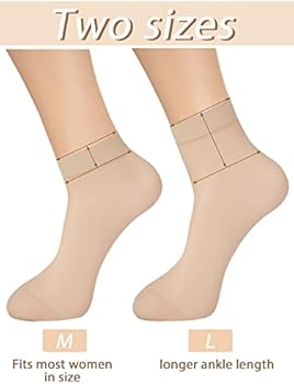 LiiYoung 12 paar nylon sokken voor dames, 20 denier, transparante fijne kousen met comfortabele manchetten, meerdere kleuren, 12 x parels, One Size