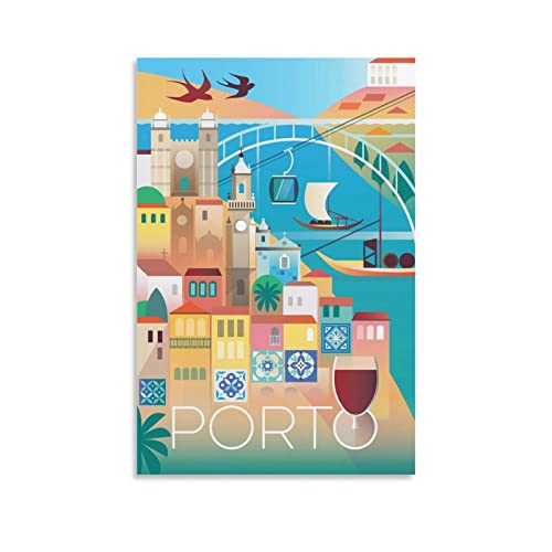 Cartel de Oporto Pintura Decorativa Lienzo Arte de Pared de Sala de Estar Cover