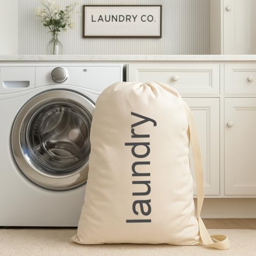 Personalized Laundry Bag Duffle Bag Large 22”X28” Drawstring 100% Cotton Canvas with Strap for College Students Dorm Room Clothes Hamper Storage Washer - Thumbnail 2