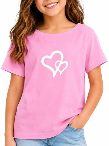 Image of Girls' Graphic Tees Summer Cute Tops Casual Short Sleeve Crew Neck T Shirts