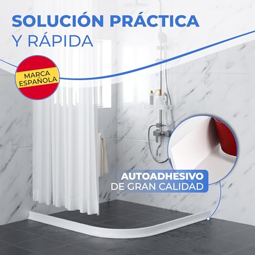 Miniatura 6 de Perfil Silicona Ducha 2 Metros, Copete Encimera Cocina, Borde Plato Ducha, Barrera De Agua, Barrera De Ducha, Barrera Agua Baño, Goma Mampara 50x30mm Negro