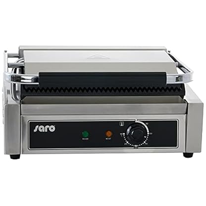 Saro Elektro-Kontaktgrill Modell PG 1B Profi Grillplatte Tischgrill (Elektrogrill, extra breit, gerillt, beidseitig…