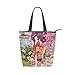 Malplee Japanische Geisha Mädchen Schulter-Handtasche für Frauen Arbeitstasche