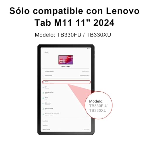 Funda con teclado Lenovo Tab M11 IVEOPPE y trackpad en español color morado claro 2