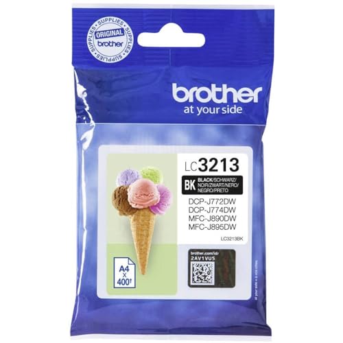 Brother LC-3213BK Tintenpatrone (400 Seiten geeignet für Brother DCP-J772DW DCP-J774DW MFC-J890DW MFC-J895DW) schwarz xl