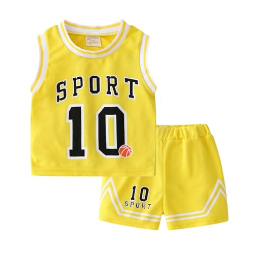 Image of Volunboy Kids Sports Shorts Sets Boys Jerseys Tracksuit 2 Piece Basketball Performance Tank Top and Mesh Shorts Set