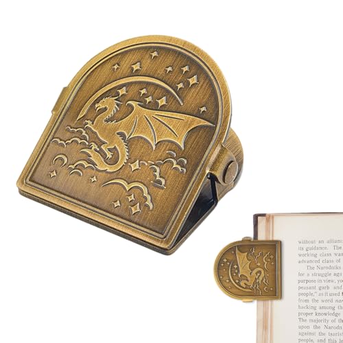 CRASPIRE Clip Metal Vintage para Libros Diseño Dragón para Diario Bronce Antiguo corativo para Archivadores Retro para Cuarnos TN para Viajeros Arte Diario Lectura coración Accesorio