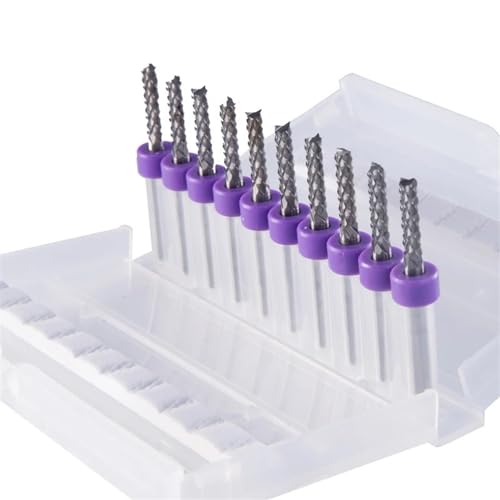 DOUKNAIL Fresa a coda di pesce 10pc 0,4mm-3,175mm per mais, 10 pezzi, 38mm, tungsteno, 1 unità