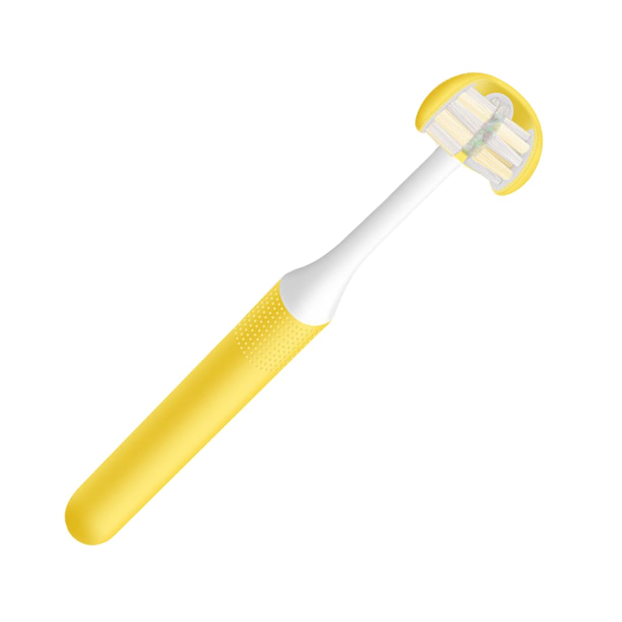 FRCOLOR Spazzolino Da Denti a 3 Lati Per La Pulizia Orale, Spazzolino Manuale Setole Morbide, Ergonomico e Sicuro, Per Adulti in Viaggio, Casa e Ospedale, Testina Curva Senza Irritazioni