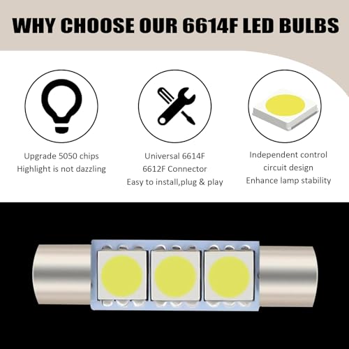 Lámpara LED para visor auto 10 piezas 28mm 12V blanca miniatura 4