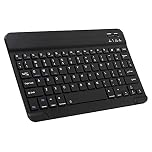 Ultra-Slim Bluetooth Keyboard Portable Mini Wireless Keyboard Rechargeable for Apple iPad iPhone Samsung Tablet Phone Smartphone iPadOS iOS Android (Black)