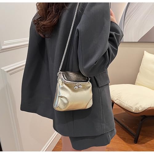 JHTPSLR Mini Pu Leather Purse Women Y2k Chain Purse Crossbody Bag Cute Evening Bags Acubi Aesthetic Pouches4