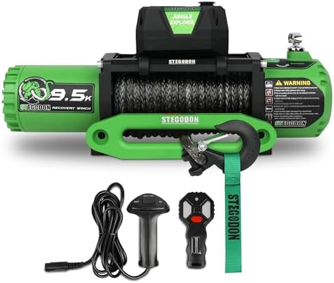 Stegodon Winch 9500 electric winch with wireless remote and 9500 lb pull