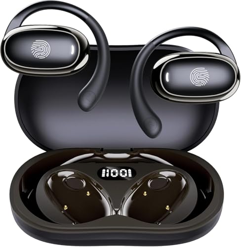 IFECCO Open Ear Headphones Bluetooth 5.4 - Wireless Open Ear Earbuds with Ddigital Display Charging...