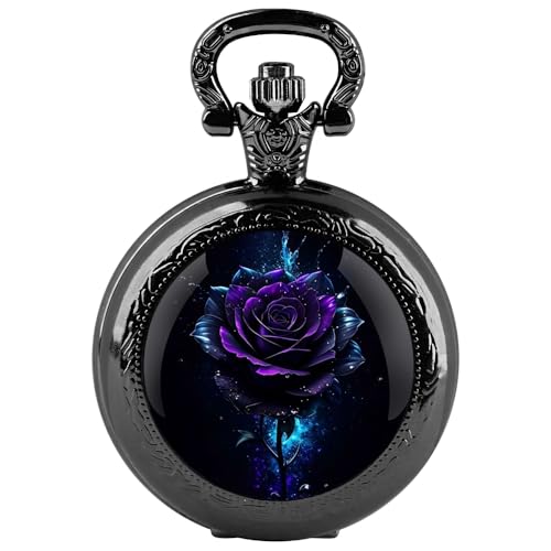 CUSTCH Relógio retrô com design de dragão Yang e Yin, cúpula de vidro, quartzo, relógio de bolso par