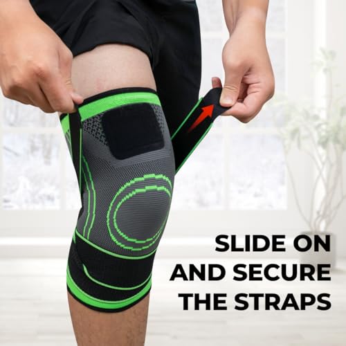 CARESOLE Circa Knee Sleeve - (x1) Large Compression Knee Sleeves for Men and Women | Knee Compression Brace for Tired and Achy Knees | Comfortable, Lightweight Knee Sleeves Running and Sports