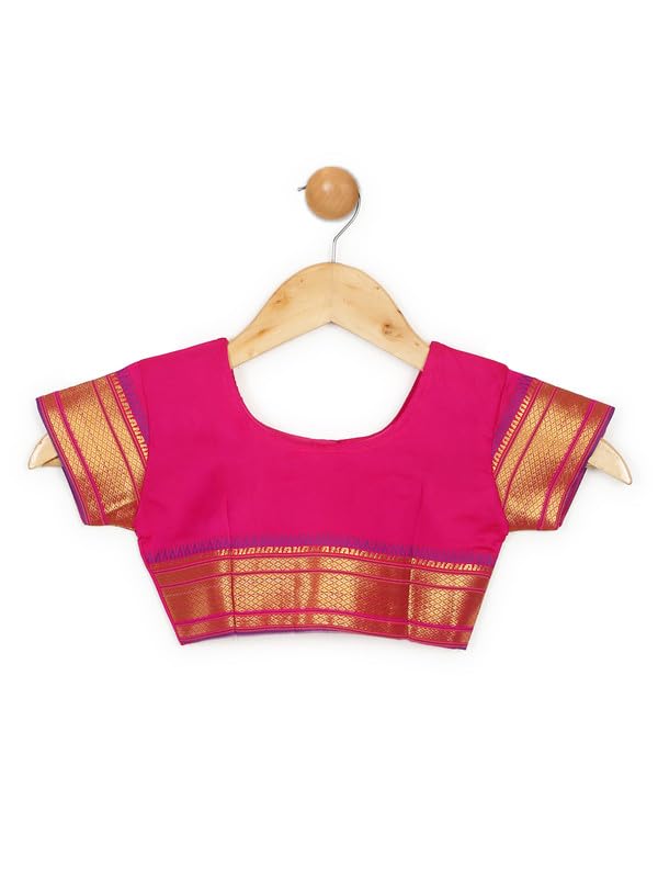 Image of LITTLE GINNIE Ready To Wear Ethnic Saree for Girls - Multicolor Ages 2-8 Years