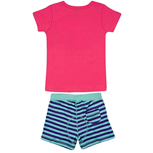 Pijama Camiseta e Shorts, Tip Top, Unissex, Rosa, 1-2 anos