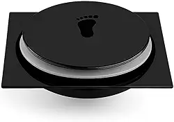 Ralo Inteligente Click Para Banheiro Quadrado 10x10 Aço Inox Preto Veda Cheiro Anti Inseto