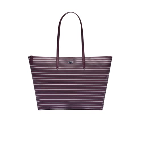 Lacoste Bolsa de compras feminina grande, listras brancas para degustação de vinho, tamanho único