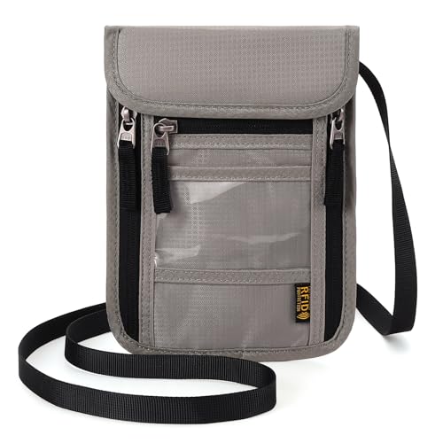 LEEXTON Passport Holder Neck Wallet,RFID Blocking Passport Holder Multifunctional Document Organizer, Travel Pouch Neck Wallet for Men and Women