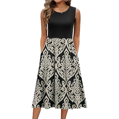 Abito da donna lungo elegante senza maniche scollo...