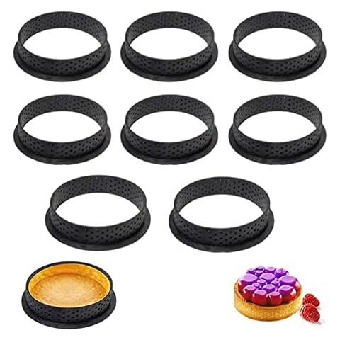 Hsxxf 8pcs Tart Ring Molds Cover