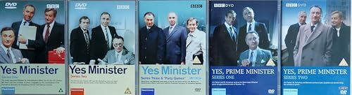 YES MINISTER & YES PRIME MINISTER 1-5 COMPLETE COLLECTION / 1. YES MINISTER SERIES 1 / 2. SERIES 2 / 3. SERIES 3 & PARTY GAMES / 4. YES PRIME SERIES 1 / 5. SERIES 2 = ULTIMATE 5x DVD SET