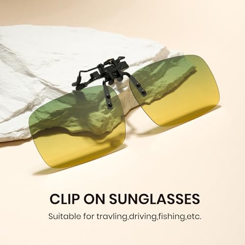 Cyxus Clip On Sunglasses for Men Women Flip Up Polarized Lens for Eyeglasses 1100H043