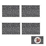 Hitzebeständig Doppelseitigen,Feuchtigkeitsbeständig und Korrosionsbeständig,PVC Platzsets Abwischbar Platzdeckchen(4 Stücke),Tischsets Abwaschbar,4er Set Platzset,platzset,Doppelseitigen Platzset,