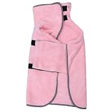 POPETPOP Accappatoio Assorbente Asciugatura Rapida Domestici per in Velluto Corallo Rosa Protegge Raffreddamento Dopo Bagno per Cuccioli e Cani