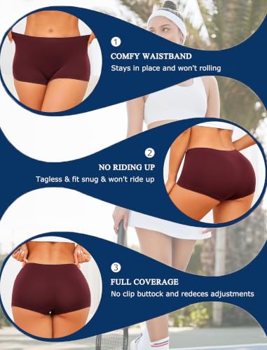 Image of Womens Boyshorts Underwear Seamless Boxer Briefs Full Coverage Soft Stretch Boxer Shorts For Women 4 Pack