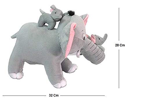 HUG 'n' FEEL SOFT TOYS Elephant Soft Toys, Elephant Toys for Kids, Birthday Gift for Girls/Wife, Boyfriend/Husband, Wedding for Couple Special, Rakhi for Brother/Sister Gift Items, (30 cm)