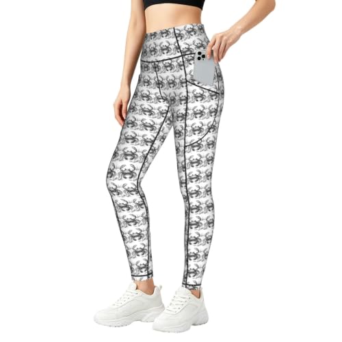 Pantalon de yoga ample pour femme avec motif crabe idéal pour le running