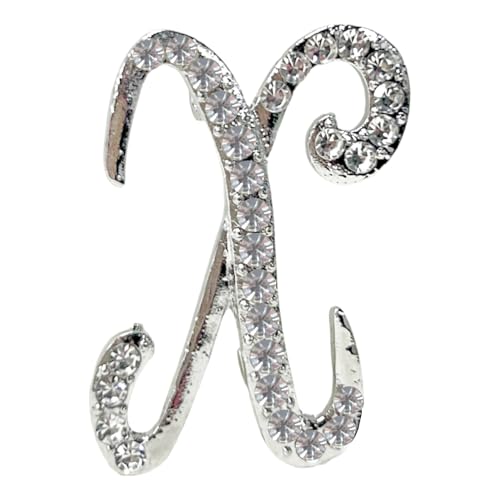 Image of Rhinestone Initial Brooch Pin for Women, Alphabet Gold Letter Brooch A-Z with Crystal, Metal Pin for Hat Bag Dress Suit Accessory for Men