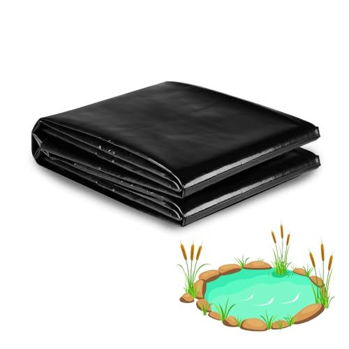 Bâche pour bassin noir 4x2.0m 7x7.0m, Revêtement de Bassin 9x7.0m 12x10.0m 15x13.0m pour accessoires d'étang, Fontaines et étang à poissons, Bâche D'étang HDPE 0.12mm ( Taille : 4x1.0m(13.1x3.3ft) )