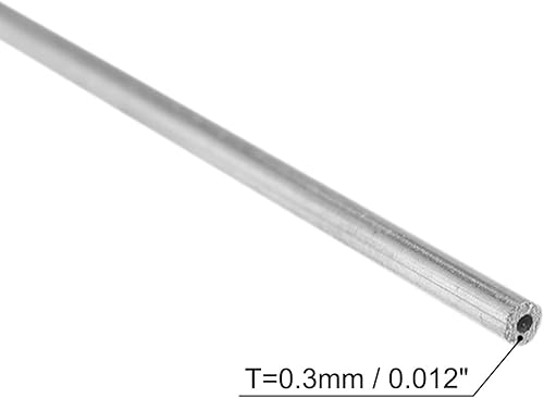 Miniatura 3 de uxcell Tubo redondo de acero inoxidable 304 0.039 in OD 0.012 in espesor de pared 11.811 in longitud 5 piezas