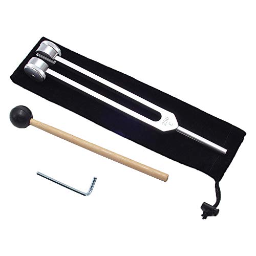 256C Tuning Fork Set Medical 4 Pcs Tuning Forks with Silicone Hammer, Little Repair Wrench and Storage Bag Chakra for DNA Repair Healing Perfect Sound Healing Musical Instrument Tuning Therapy