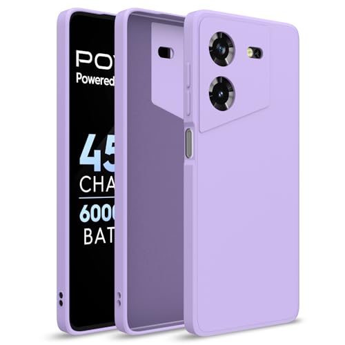 Image of Outlouders Back Cover for Techno Pova 5 / Techno Pova 5 Pro 5G | Camera Protection | Durable Soft Matte Silicone Bumper Case (Purple)