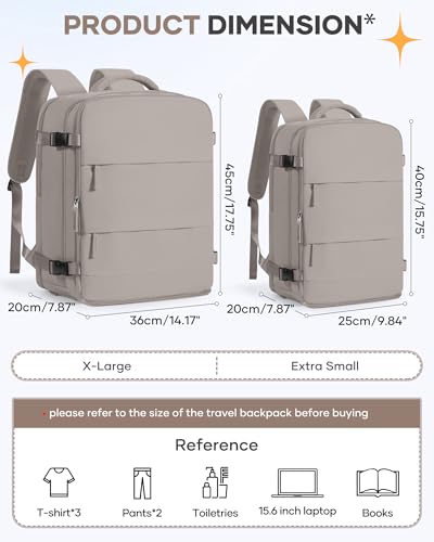 Image of Large Travel Backpack - Carry On Flight Approved Mochila De Viaje - 18x14x8 Inches - Personal Item Travel Bag for Men & Women