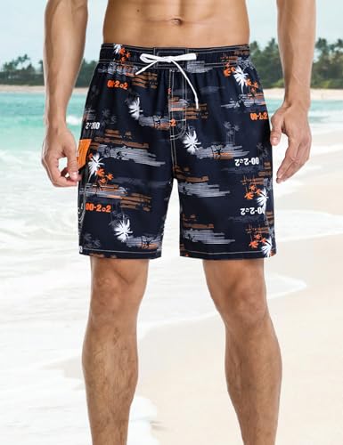 Men's Quick Dry Soft Swim Shorts Relaxed Fit Drawsting Swim Trunks with Liner4
