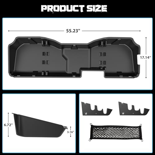 Image of WHALEMOTOR Underseat Storage Compatible with 2014-2018 Chevy Silverado /GMC Sierra Crew Cab 1500(Inclu.2019 Ld /Lt)& 2015-2019 2500 3500 HD, Upgraded Rear Under Seat Organizer Cargo Box
