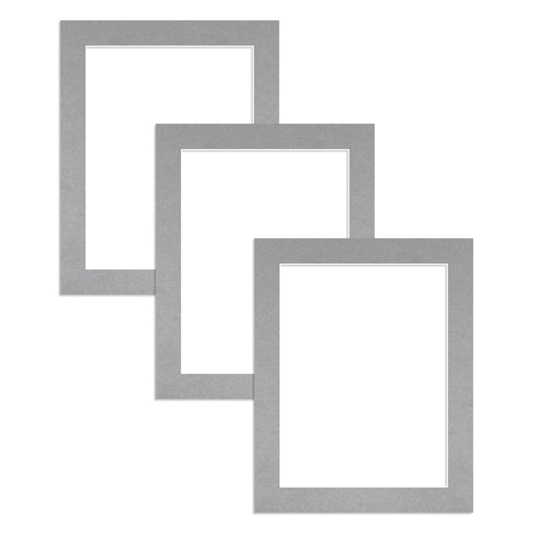 Alison Kingsgate 20X16 Silver Picture Mount - 16X12 Aperture - Pack 3