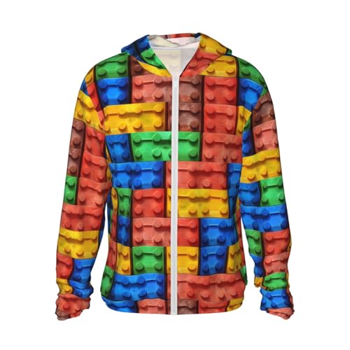 Protection solaire à capuche UPF 50+ avec la veste rashguard à manches longues Coloré Brick