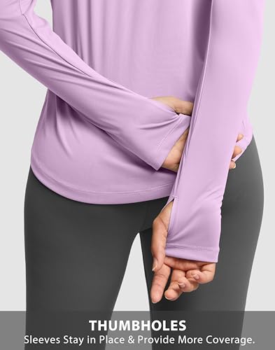 Image of Soothfeel Lightweight Long Sleeve Workout Tops for Women Gym Running Shirts