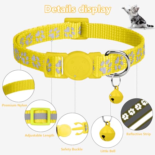 Image of Taglory 2 Pack Cat Collar with Bell, Breakaway Buckle and Reflective Strip | Adjustable 15-20 cm for 2-6 Months Cat, Quick Release Clip, Kitten and Adult Cats, Spare Collar Included, Indoor Outdoor Use