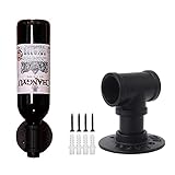 OFILLES 1 Pcs Black Retro Iron Pipe Red Wine Bottle Holder Rack Wall Mounted Wine Display Stand, Hanging Wine Organizer Rack for Beverages/Liquor Bottles Storage (1 pcs)